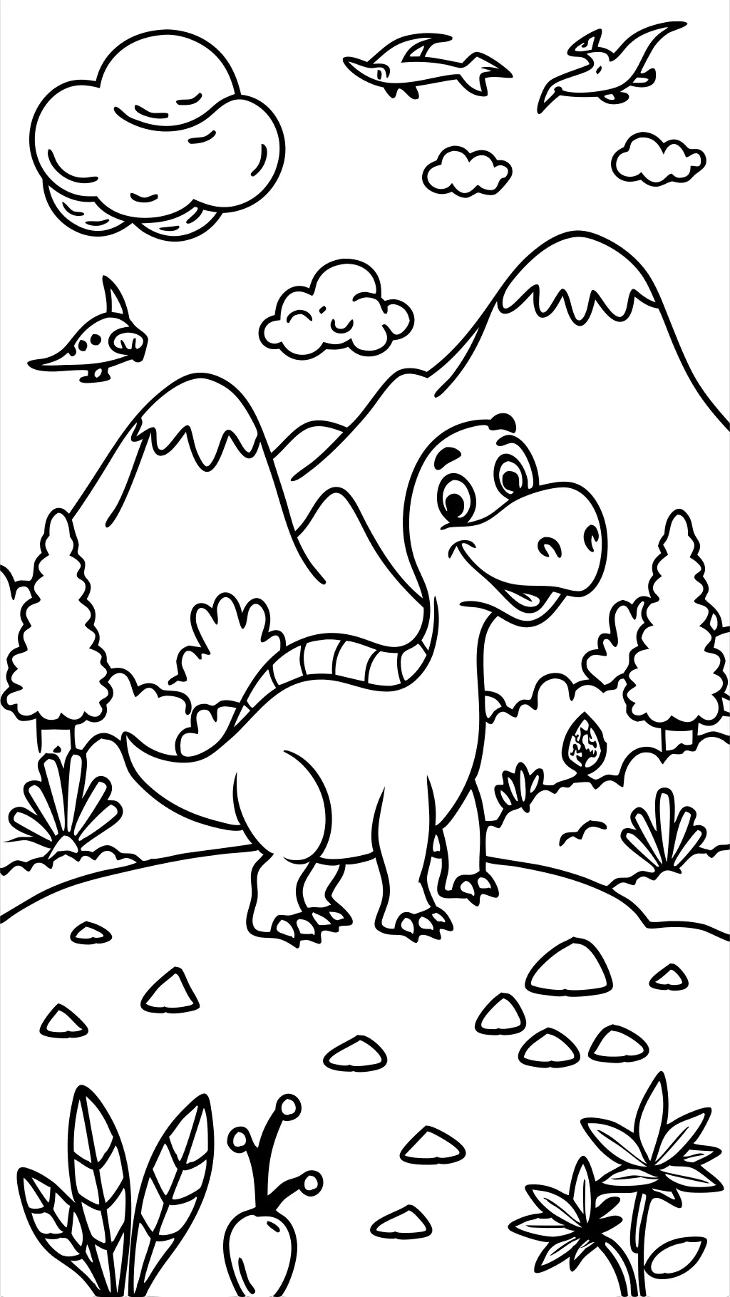 Página para colorear de dino